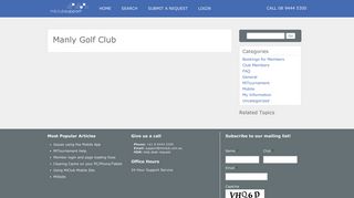 Manly Golf Club | miclub support