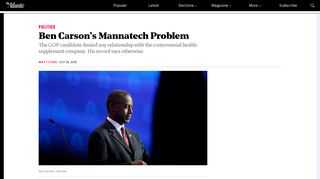 Ben Carson's Mannatech Problem - The Atlantic