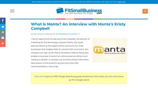 What is Manta? An interview with Manta's Kristy ... - Fit Small Business