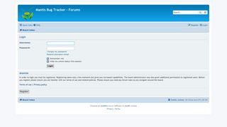 Mantis Bug Tracker - Forums - User Control Panel - Login