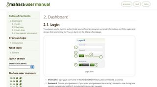 2. Dashboard — Mahara 1.6 user manual