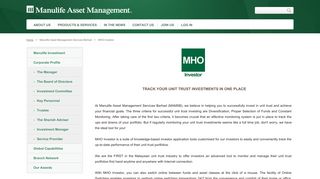 MHO Investor - Manulife Asset Management