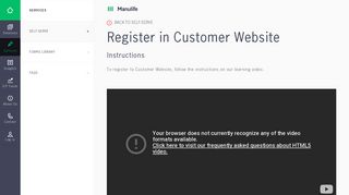 Register in Customer Website | Self-serve with Manulife
