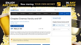 Cineplex.com | Cineplex Cinemas Varsity and VIP