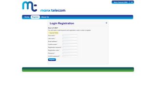 Manx Telecom E-Bill - Register