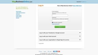 Map your business data online - Account log in