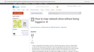 How to map network drive without being logged in - Microsoft