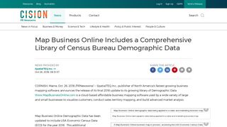 Map Business Online Includes a Comprehensive Library of Census ...