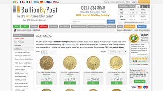 Buy Gold Maple Coins Online | BullionByPost®