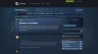 Mason Is Invisible :: MapleStory 2 Bugs and Issues - Steam Community
