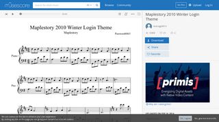 Maplestory 2010 Winter Login Theme sheet music download free in ...