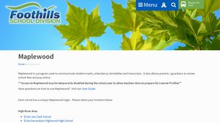 Maplewood | Foothills School Division