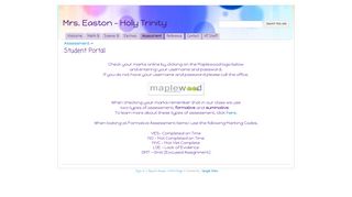 Student Portal - Mrs. Easton - Holy Trinity - Google Sites