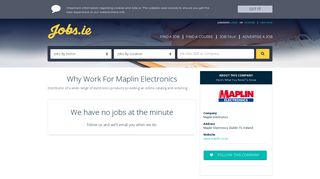 Maplin Electronics Careers, Maplin Electronics Jobs in Ireland jobs.ie