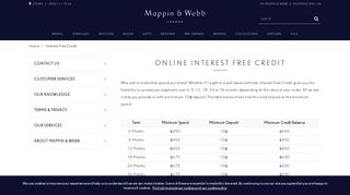 Interest Free Credit | Mappin & Webb
