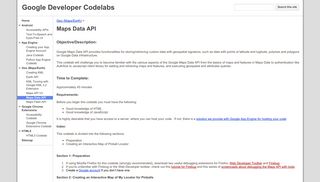Maps Data API - Google Developer Codelabs - Google Sites