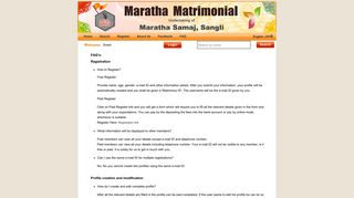 FAQ - Maratha Samaj Matrimonial | No 1 Matrimonial for Maratha