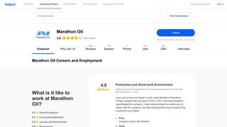 Marathon Oil Careers and Employment | Indeed.com