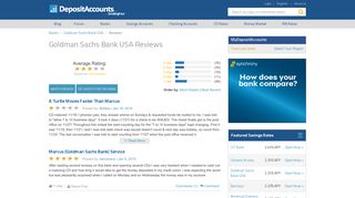 Goldman Sachs Bank USA Reviews - Deposit Accounts