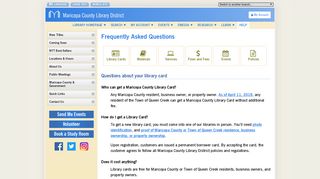 Frequently Asked Questions - Maricopa County Library District
