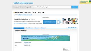 webmail.mariecurie.org.uk at WI. Something went wrong