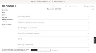 Customer service - Marimekko.com