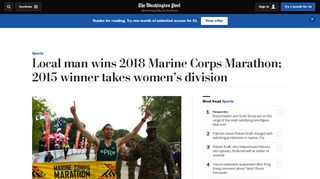 Local man wins 2018 Marine Corps Marathon; 2015 winner takes ...