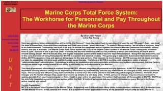Marine Corps Total Force System: The Workhorse for Personnel and ...