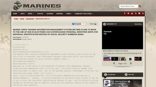 MARINE CORPS TRAINING INFORMATION MANAGEMENT SYSTEM ...