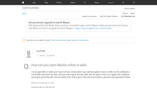 How can you open Marine online in safari - Apple Community - Apple ...