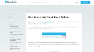 How to use your Fleet Share Add-on – MarineTraffic Help