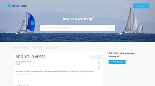 ADD YOUR VESSEL – MarineTraffic Help