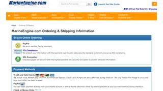 MarineEngine.com Ordering & Shipping Information