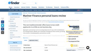 Mariner Finance personal loans review January 2019 | finder.com