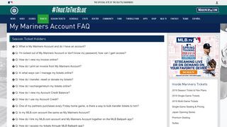 My Mariners Account FAQ | Seattle Mariners - MLB.com