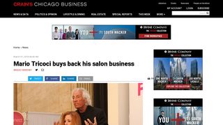 Mario Tricoci buys back his salon business - Crain's Chicago Business