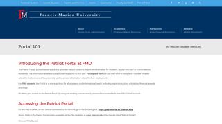 Portal 101 | Francis Marion University