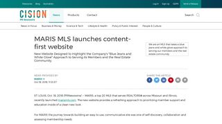 MARIS MLS launches content-first website - PR Newswire