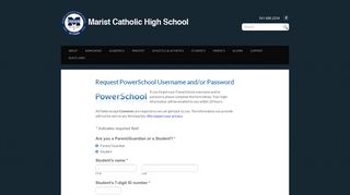 PowerSchool Password - Marist Catholic High School