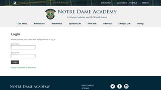 Login - Notre Dame Academy