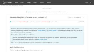 How do I log in to Canvas as an instructor? | Canvas LMS Community