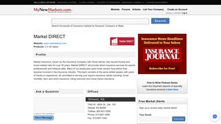 Markel DIRECT | Company Profile from MyNewMarkets.com