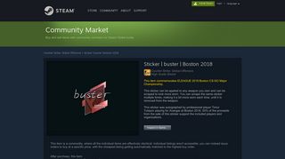 Steam Community Market :: Listings for Sticker | buster | Boston 2018