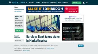 Barclays Bank takes stake in MarketInvoice - Finextra Research