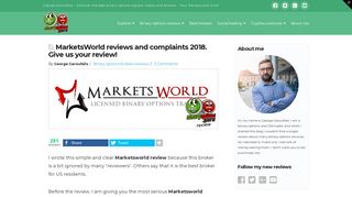 MarketsWorld review & Complaints - The Binary Options Guru