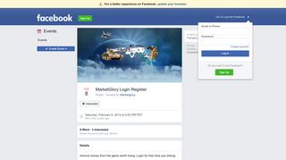 MarketGlory Login Register - Facebook