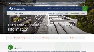 TransCanada — Marketlink Pipeline System – Shipper Information