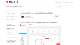 Accessing your marketplace analytics – Arcadier