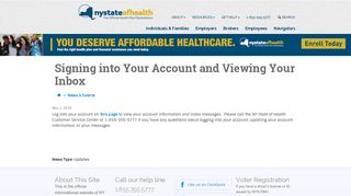Signing into Your Account and Viewing Your Inbox | NY State of Health