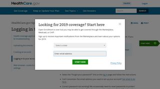 How to log in to your Marketplace account | HealthCare.gov
